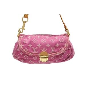 Louis Vuitton Pleaty denim Monogram bag Hobo One pink Shoulder